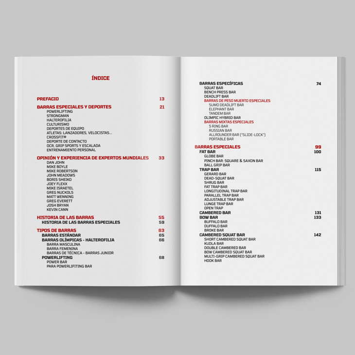 Indice libro barras especiales Powerlifting